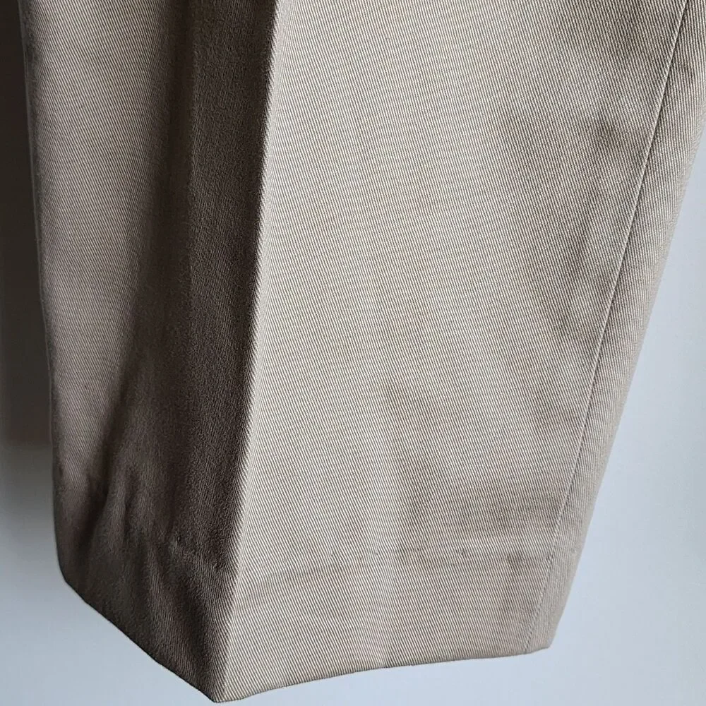 Orvis Khaki Chino Pleated Pants Mens 38 Wrinkle Free 100% Cotton